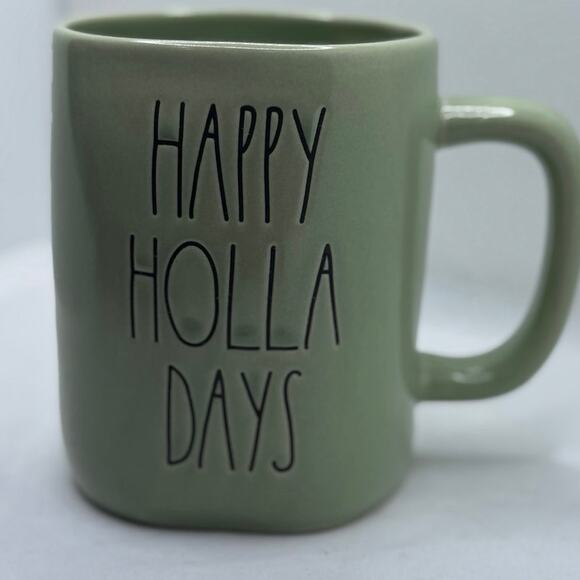Rae Dunn Happy Holla Days Sage Green Mug - Picture 1 of 5